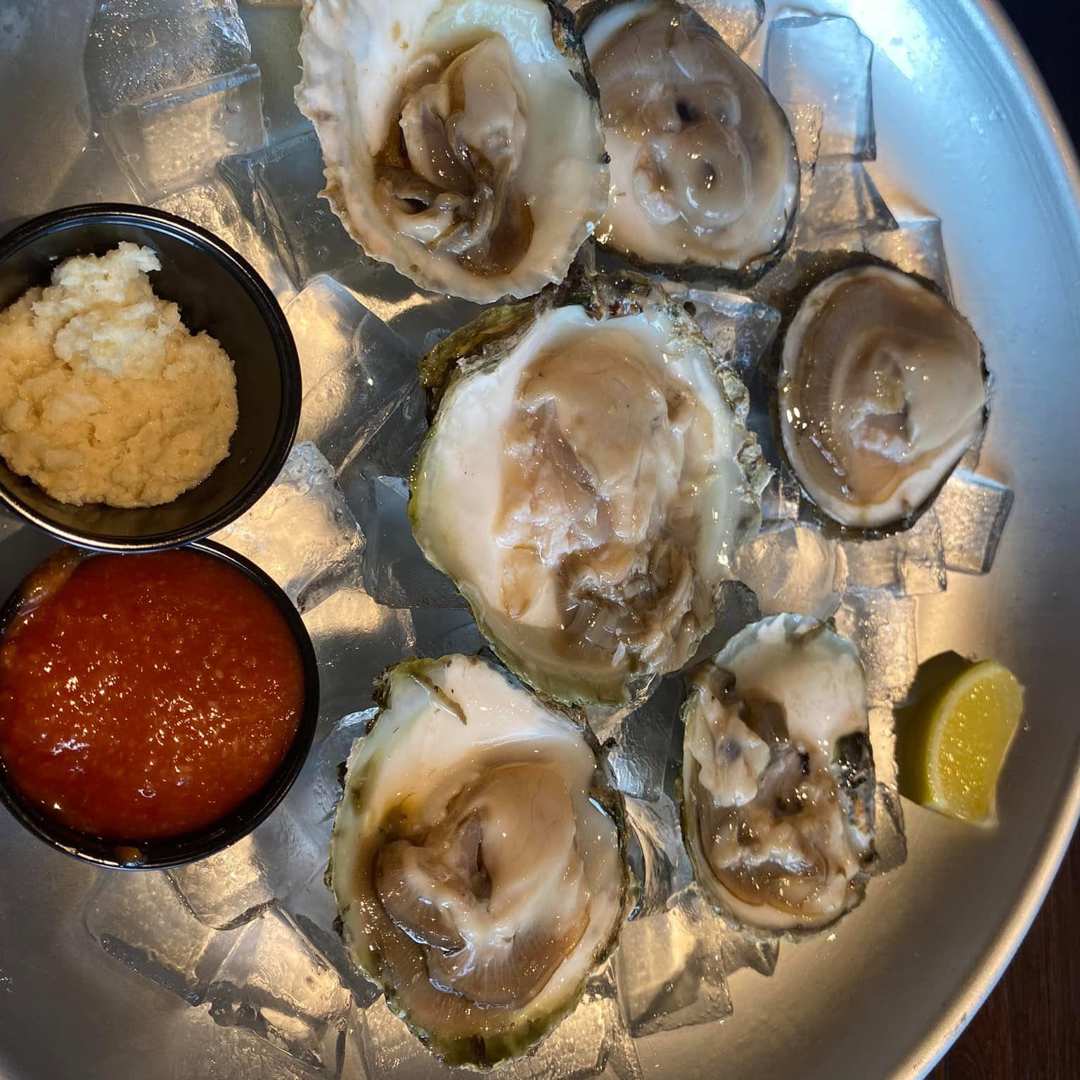 Fresh oysters at Flying Fish Taphouse