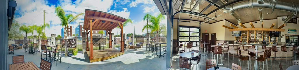 Flying Fish Taphouse outdoor patio and bar
